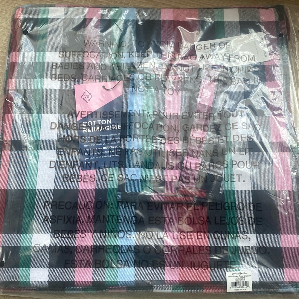 Vera Bradley Throw Blanket Closet Organizer in Ribbons Plaid